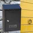 thumbnail image 4 of justharion Rust-proof Mailbox 22x6.5x30cm Wall Mounted Mail Box Secure Case Black, 4 of 8
