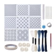thumbnail image 1 of Voxware Sashiko Stencil Set Quilting Stencil Geometric Mending Reusable Cross Stitching Portable Traditional Embroidery Pattern Template 13x13cm, 1 of 7