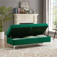 thumbnail image 2 of SYTHERS Storage Ottoman Bench, Hold up to 500 Ibs Velvet Storage Stool, 56" x 19" x 18" Sofa Bench for Bedroom, Living Room, Hallway, Green, 2 of 6