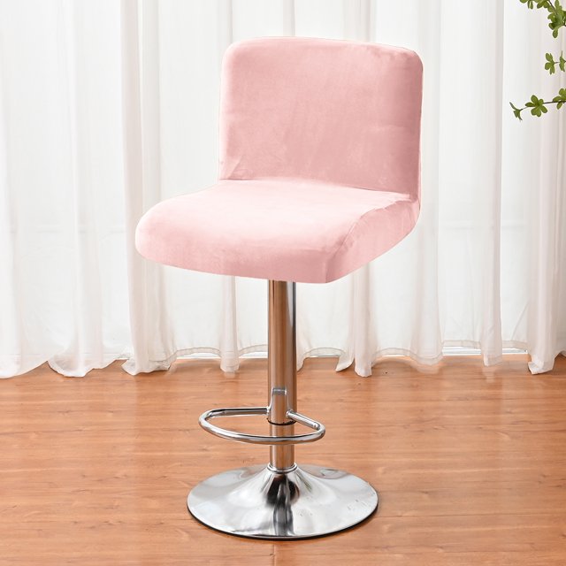 Funda elástica para taburete alto de lana de zorro plateado, funda para silla de bar con respaldo bajo, funda para silla de bar para el hogar