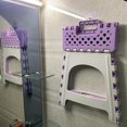 thumbnail image 4 of Taburete de ducha Tranomos plegable con reposapiés, color morado, 4 of 9