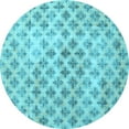 thumbnail image 1 of Ahgly Company Indoor Round Persian Light Blue Traditional Area Rugs, 7' Round, 1 of 4