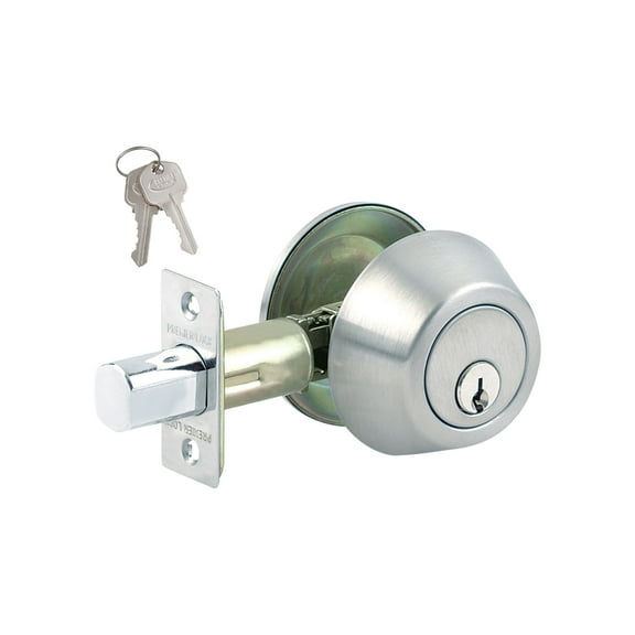 Stainless Steel Grade 3 Deadbolt Door Lock With 2 KW1 Keys - Boxed Keyed Alike
