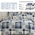 thumbnail image 3 of Beartech Quilt Set King Size Plaid Patchwork Microfiber Lightweight Reversible Bedspread Coverlet Bedding Set, 3 of 7