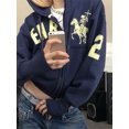 thumbnail image 2 of Silver Basic Retro Personalized Embroidered Hooded Zipper Hoodie College Style Coat S,Blue-1, 2 of 2