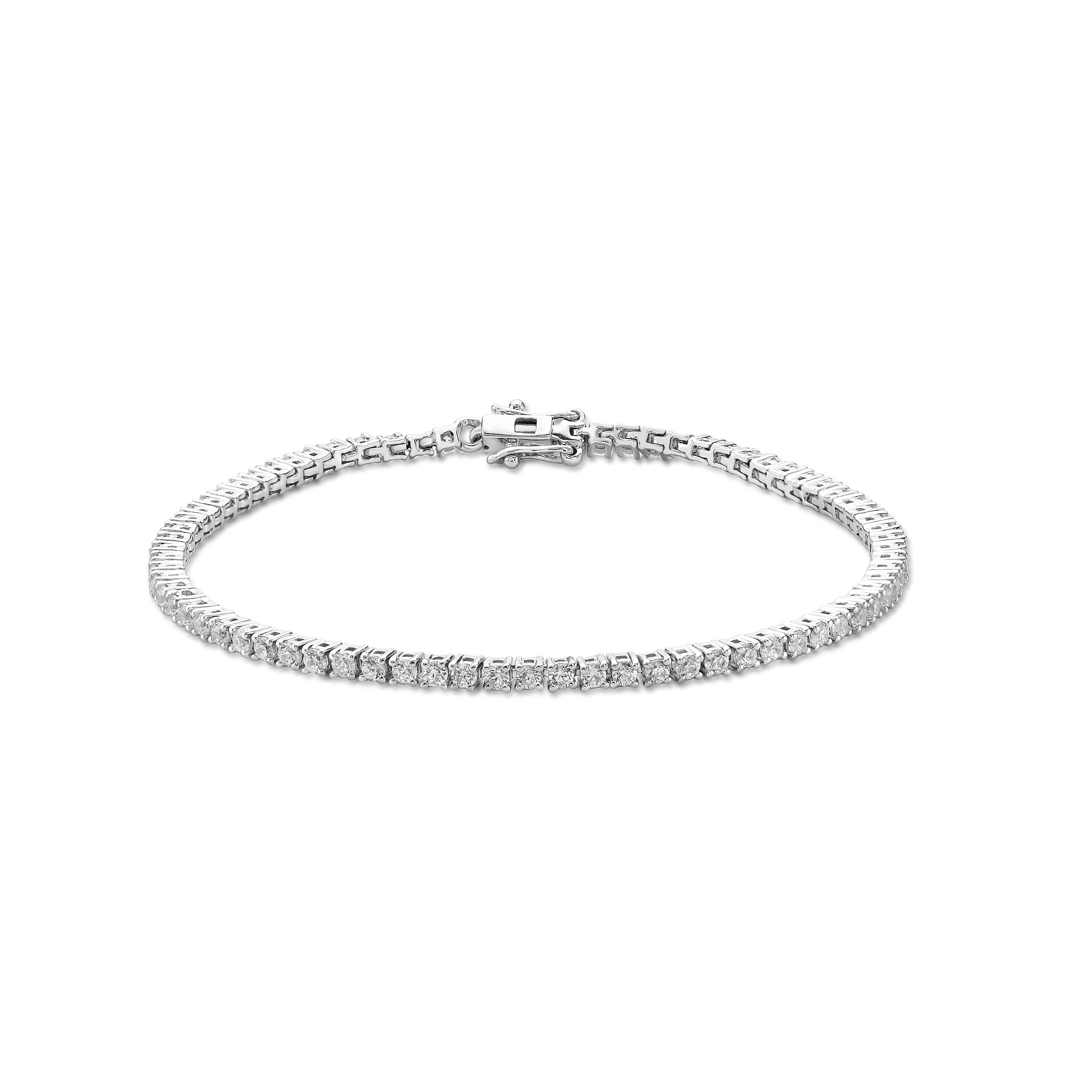 Leslies 925 Sterling Silver Textured Three Strand Anklet w/1in ext; 9 inch