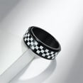 thumbnail image 2 of PAURO Anxiety Rotatable Rings for Men Stainless Steel Engraved Chessboard Punk Biker Ring Black Size 12, 2 of 4