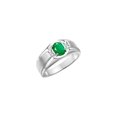thumbnail image 3 of RYLOS Men's Rings 14K White Gold Classic 7X5MM Oval Gemstone & Diamond Designer Ring Emerald May Birthstone Rings For Men, Gold Rings Size 9, 3 of 7