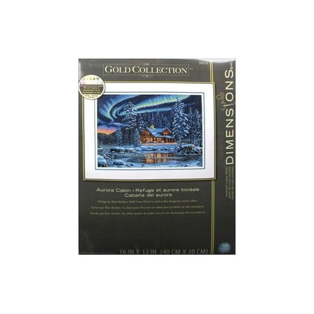 UPC: 0088677352127 | Simplicity Aurora Cabin Counted Cross Stitch Kit by Dimensions  1 Each