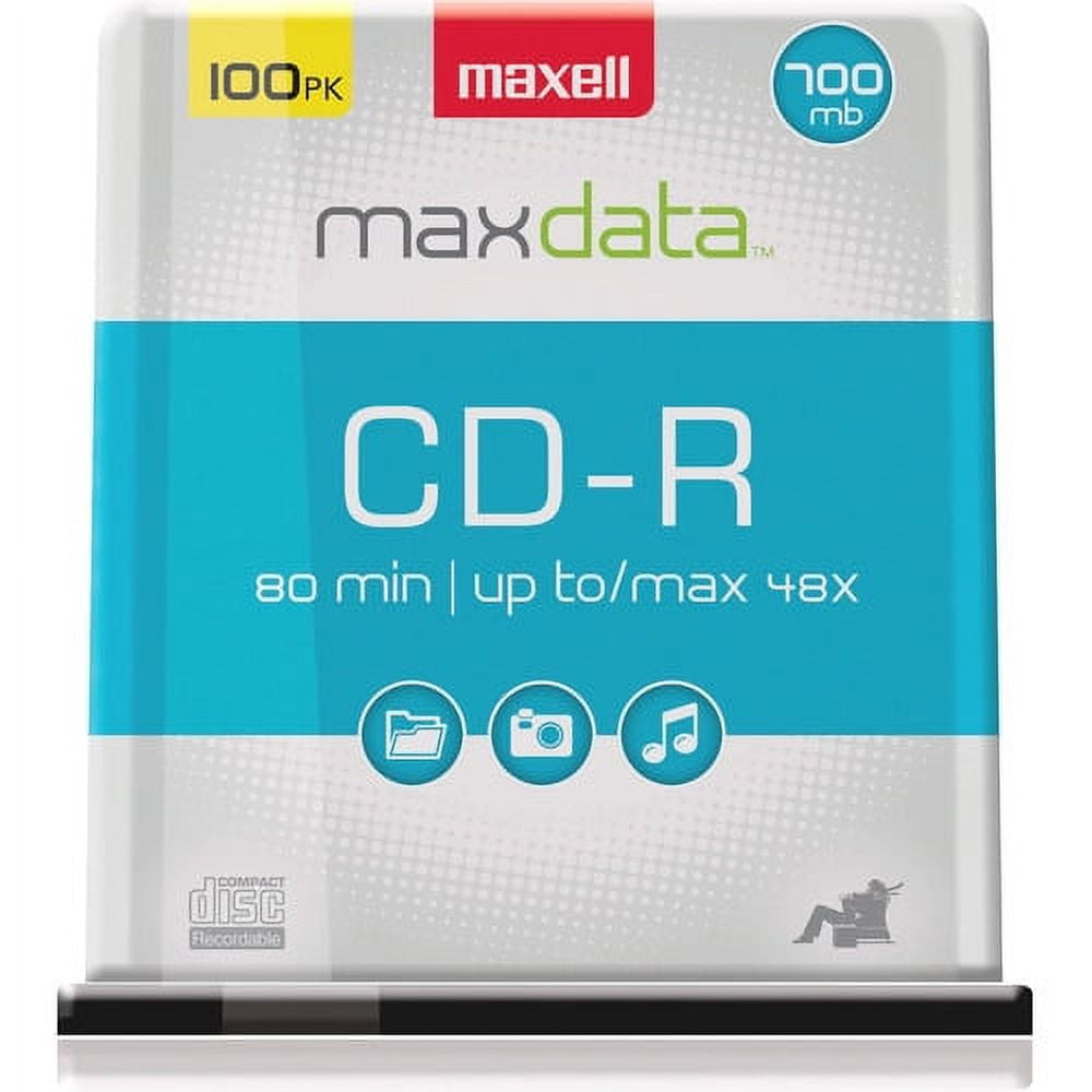 Maxell CD Recordable Media - CD-R - 48x - 700 MB - 100 Pack Spindle 120mm - 1.33 Hour Maximum Recording Time