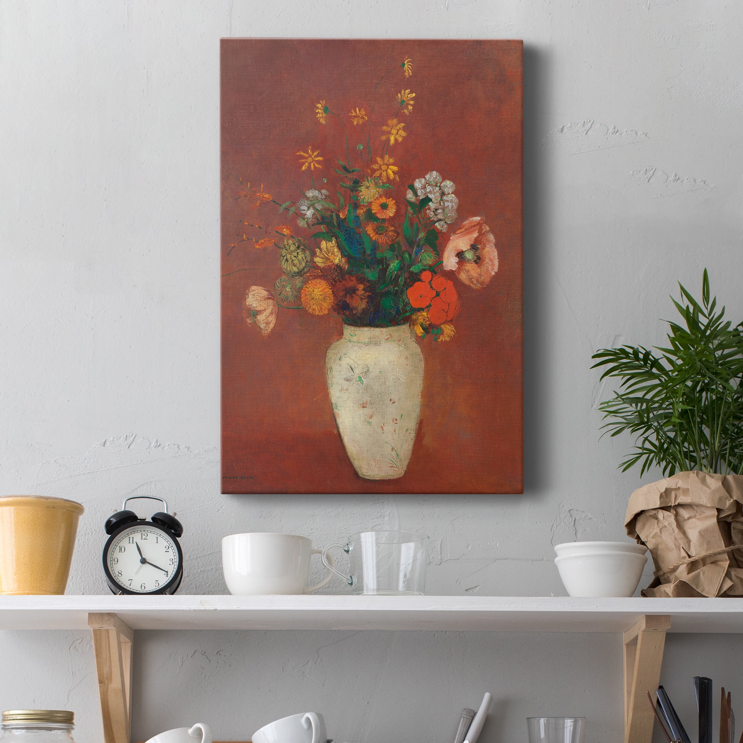 Bouquet in a Chinese Vase Premium Gallery Wrapped Canvas - Ready to Hang - 40 x 60