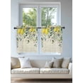 thumbnail image 4 of Summer Lemon Tier Curtains 36 Inch Length,Sheer Curtains for Bedroom Living Room Window Spring Eucalyptus Leaves Botanical Vintage Voile Drapes Kitchen Curtains Small Half Window 27.5"x36" 2 Panels, 4 of 7