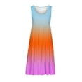 thumbnail image 5 of ibuvkizy Summer Dresses for Women Plus Size Summer Dresses,Womens Fashion Holiday Summer Round Neck Gradient Print Sleeveless Party Beach Dress,Holiday Party Beach Dress,Gifts for Women, 5 of 5