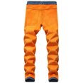 thumbnail image 5 of QHFBli Mens Lined Jeans Straight Leg Stretch Winter Warm Denim Pants, 5 of 8