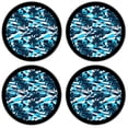 thumbnail image 2 of Silicone Non-Slip Drink Coasters with Removable Printed Absorbent Felt Pad - Set of 4 - Blue Palm Trees, 2 of 3
