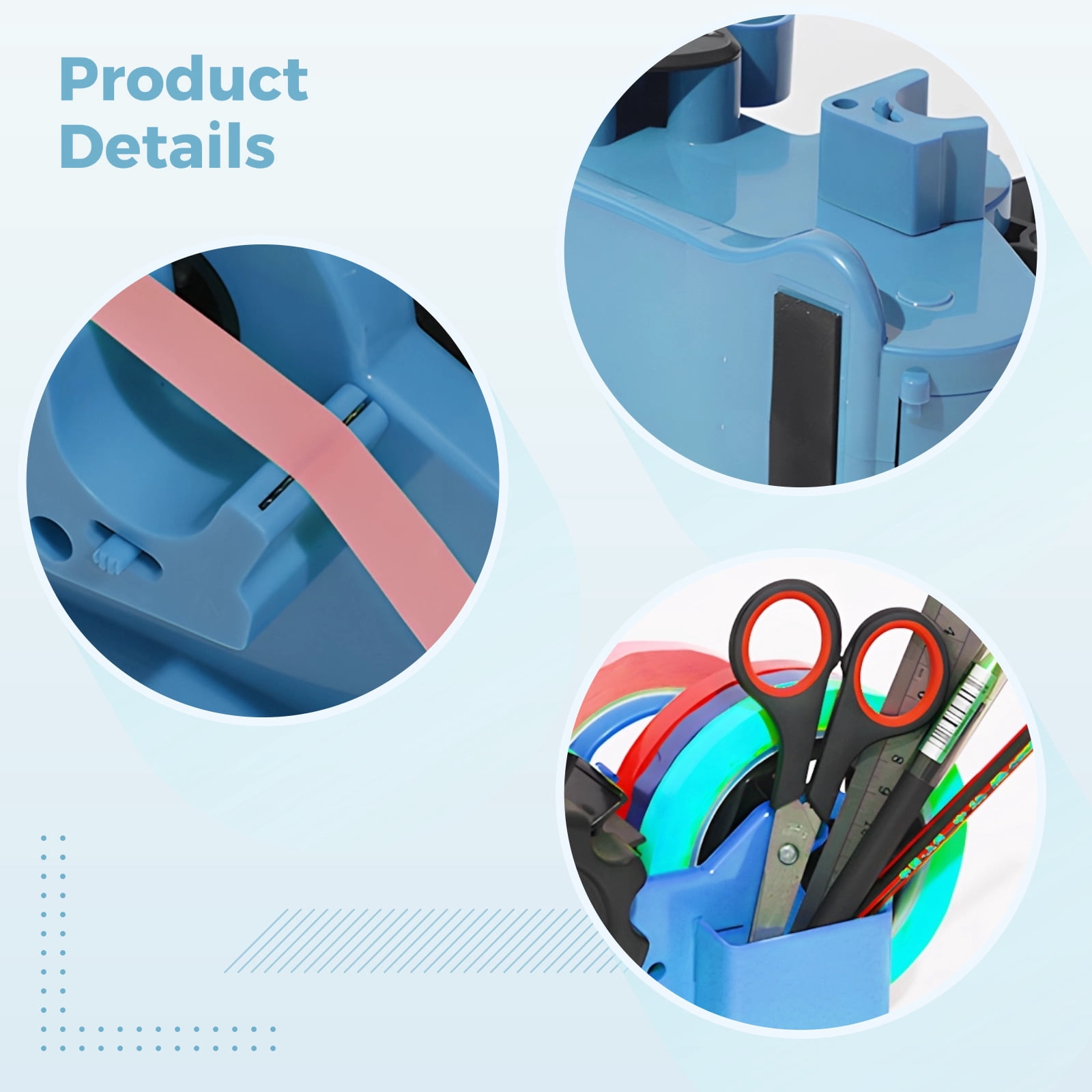 Heat Press Tape Dispenser, Multifunctional Clear Tape Cutter, Includes Multi-Roll Storage Slot and Non-Slip Feet, Ideal for Sublimation Heat Press Tasks