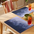 thumbnail image 4 of Fogged Mist Forest Placemats Set of 12 Botanical Pines Peaks Zen Minimalist Place Mats Indoor Wipeable Table Mats Washable Cloth Dining Table Placemats for Kitchen Holiday Party Home Decor 13x19 Inch, 4 of 9