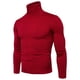 thumbnail image 4 of Suéter de cuello alto ajustado de color sólido para hombre, suéter de gran tamaño, camisa básica de cuello alto informal de moda, 4 of 6