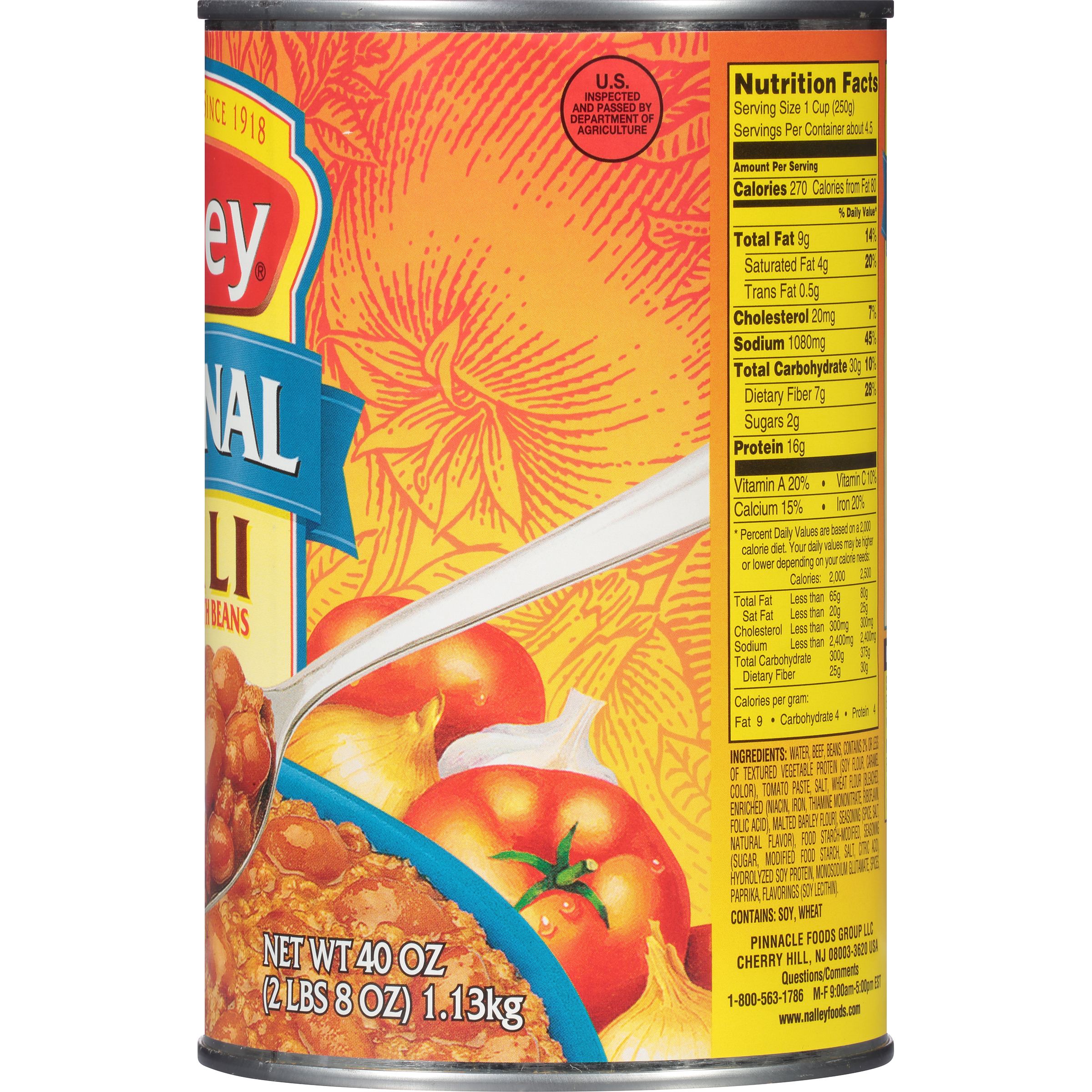 Nalley Original Chili Con Carne With Beans, 40 oz. - Walmart.com