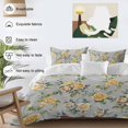 thumbnail image 4 of Yellow Rose Bedding 3 Piece Duvet Cover Set Twin Size, Vintage Country Botanical Floral Vines Soft Microfiber Comforter Cover with Zipper Closure & Pillowcases, Wrinkle & FadeResistant Quilt Cover, 4 of 9