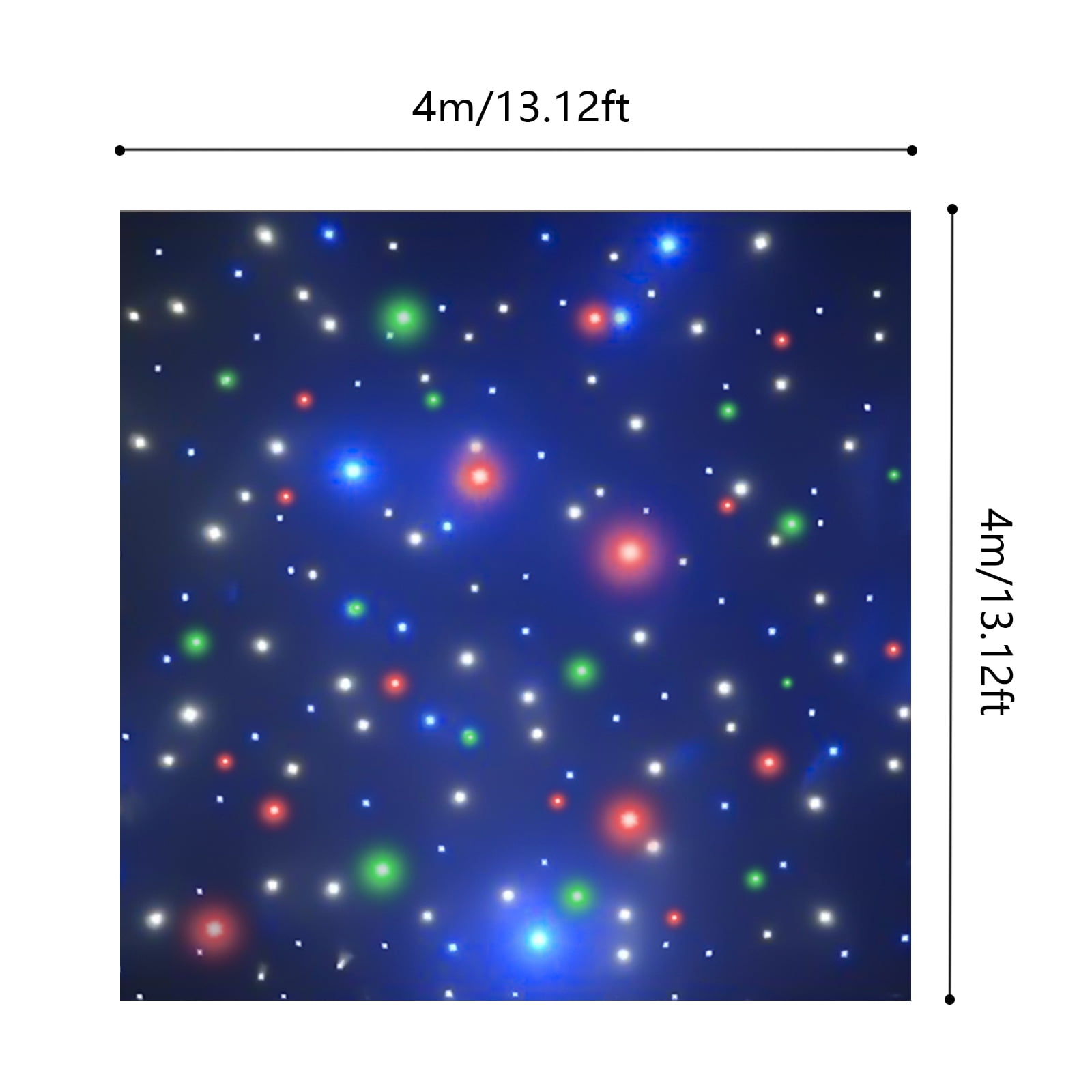 Wildnix Flame-Retardant Stage Curtain with LED Lights, Multi-Color Night Sky Effect, DMX512 Controller, Waterproof, Tear-Resistant, Easy Installation