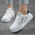 thumbnail image 4 of XIMIN Women's Platform Fashion Sneakers Thick Sole Suede Genuine Leather Classic Rubber Gum Sole Low Top Casual Walking Hiking Shoes Footwear, 4 of 6