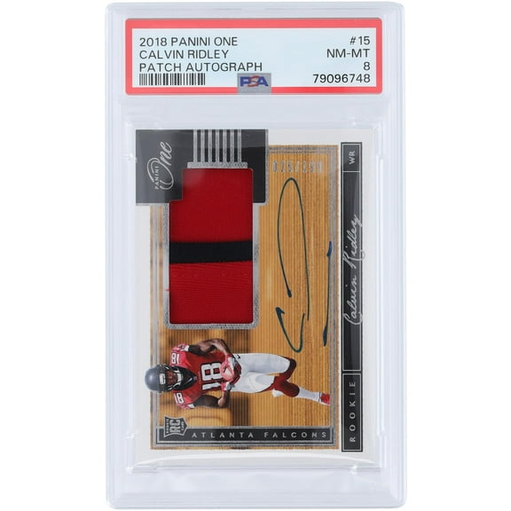 Calvin Ridley Atlanta Falcons Autographed 2018 Panini One 2 Color Relic #15 #25/199 PSA Authenticated 8 Rookie Card - Fanatics Authentic Certified