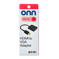 thumbnail image 2 of onn HDMI to VGA Adapter, HDMI Male to VGA Female, 1080p 2K Support, Gold-Plated Connectors, 8 Inch, Black, 2 of 10