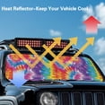 thumbnail image 4 of HUIACONG Colorful Tie-Dye Windshield Sun Shade Heat Shield Sun Visor Mat Compatible with Jeep Wrangler Rubicon Sahara TJ JK JKU 2 Door & 4 Door, 4 of 6