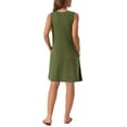 thumbnail image 3 of INSPIRE CHIC Vestidos de Verano para Mujeres, Vestido de Tirantes con Estampado de Tie Dye, Vestido Casual de Playa Sin Mangas, Vestido Suelto de Camiseta con Bolsillos XL Verde Ejército, 3 of 6