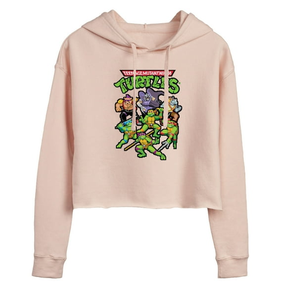 Teenage Mutant Ninja Turtles - Pixel Gaming Group - Juniors Cropped Pullover Hoodie