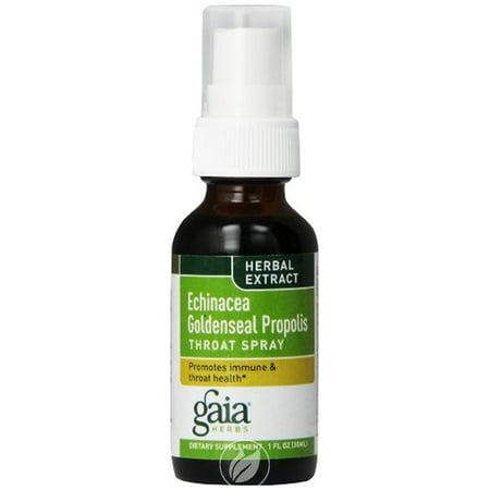 Gaia Herbs - Echinacea Goldenseal Propolis, Throat Spray, 1 fl oz (30 ml), Pack of