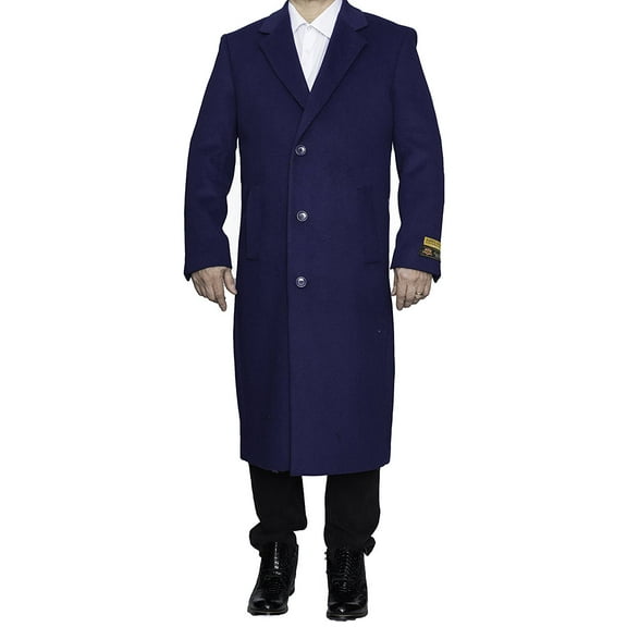 Alberto Nardoni Sapphire Indigo Blue Wool Blend Luxury Overcoat Topcoat Full Length