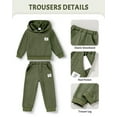 thumbnail image 3 of Toddler Baby Boy Clothes Sweatsuit Long Sleeve Hoodie Sweatshirt Top & Bottom Outfit Set Solid Color 1-5T, 3 of 6