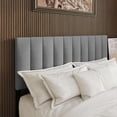 thumbnail image 2 of Home Design Dennis Twin Upholstered Headboard with Vertical Channel Design, Adjustable Height, Gray, 2 of 8