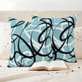 thumbnail image 3 of Aqua Geometric Outdoor Waterproof Pillow Covers, Modern Black White Striped Abstract Lines Decorative Square Throw Pillowcase Sofa Cushion Sham for Patio/Couch/Chair, 16"x16" 2 Pack, 3 of 8