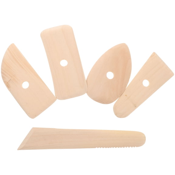 WHAMVOX  5 Pcs Pottery Tool Clay Sculpting Tools Shape Plaster Art Beige