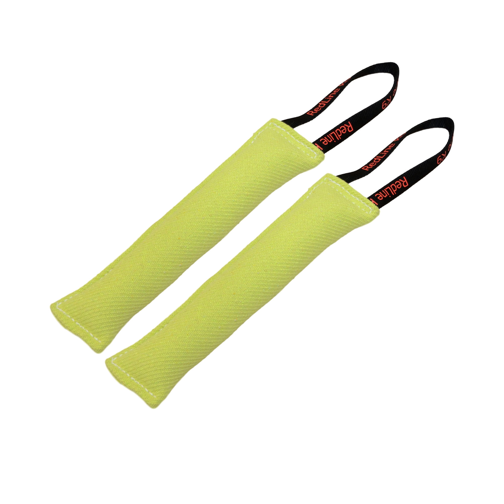 3" X 10" Lime Green French Linen Dog Tug Toy 2 Handles Redline  FREE SHIPPING 