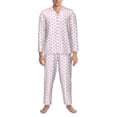 thumbnail image 3 of Lsque Pink Paw Pattern Long Sleeve Pajama Set for Men - Soft 2-Piece Sleepwear and Loungewear Set with Pockets, Comfy Nightwear-Medium, 3 of 7