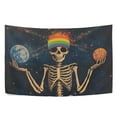 thumbnail image 6 of Yayeee Tapestry Wall Hanging for Bedroom 90" x 60" Living Room Home Wall Art Decor, Skeleton with Rainbow, 6 of 7