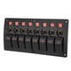 thumbnail image 4 of Panel de interruptor basculante BOROCO Panel de botón basculante de 8 interruptores IP65 Iluminación roja impermeable con tornillos adhesivos para 12‑24V RVs Yates Barcos, 4 of 14