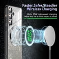 thumbnail image 4 of Casetego For Samsung Galaxy S25 FE Case,Clear Magnetic Glitter Gradient Sparkle Luxury Plated Soft TPU Bumper Full Camera Lens Protector,Black, 4 of 7