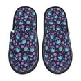 thumbnail image 1 of Balery purple Skull flower Pantuflas de Casa de Felpa Silenciosas con Diseño Estampado, Zapatillas Cómodas Antideslizantes de Algodón para Interior-Large, 1 of 8