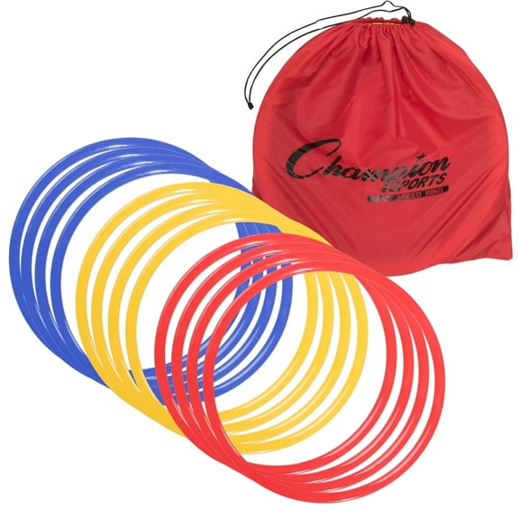 Champion Sports Speed Rings, Pack of 12, Multicolor, 18" Diameter