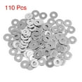 thumbnail image 5 of 110pcs M5 x 15mm x1mm Stainless Steel Car Fastener Sealing Flat Washer Gaskets Silver Tone, 5 of 5