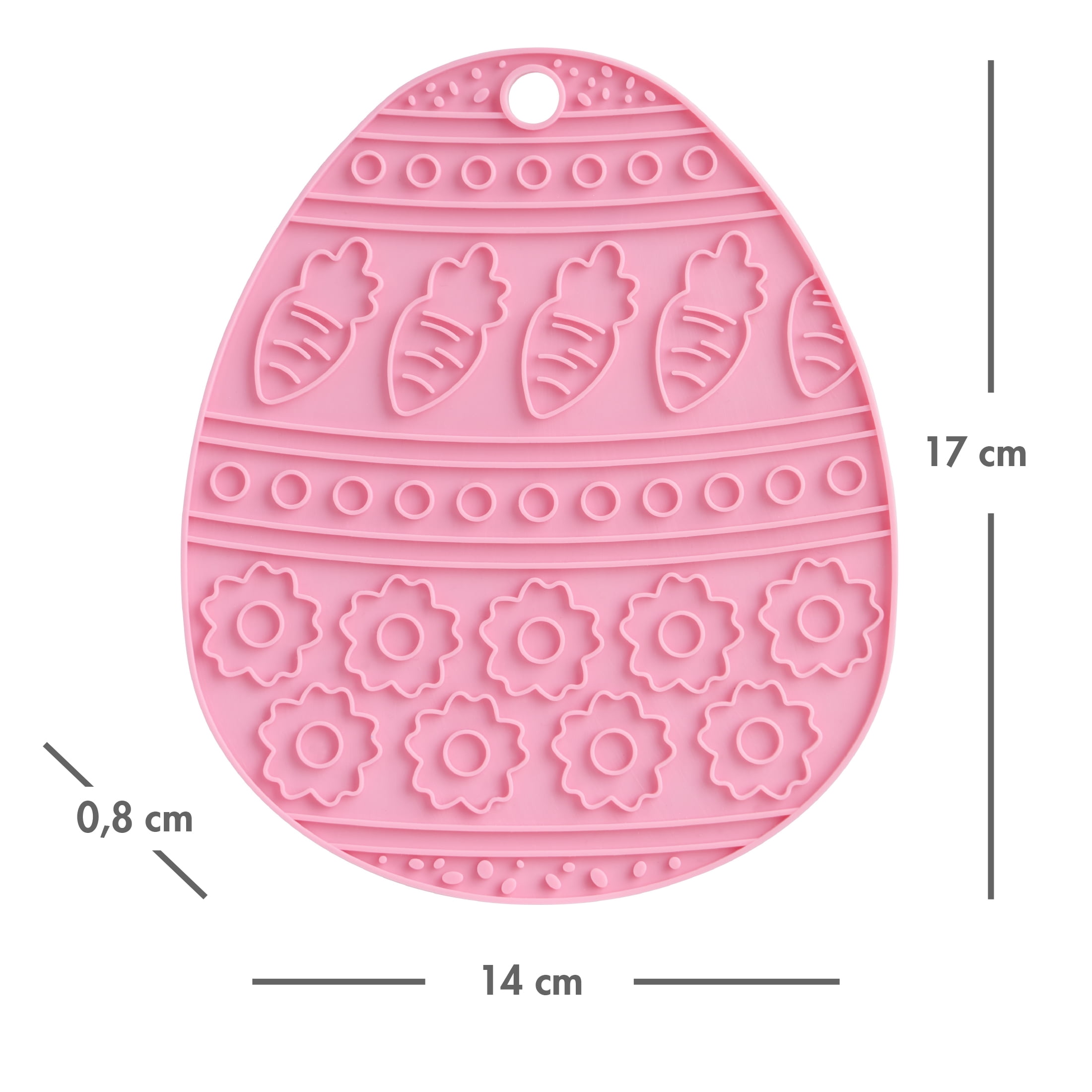 Way to Celebrate Soft Pink Silicone Kitchen Trivet, Easter Egg Shaped