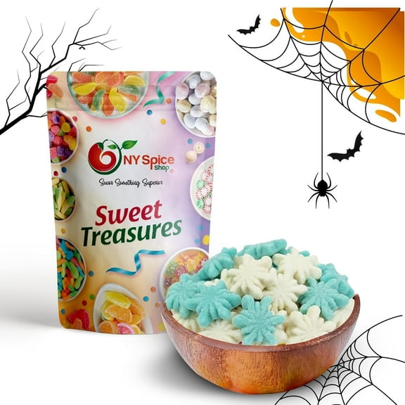 NY Spice Shop Halloween Gummy Glitter Snowflakes - 08 Ounce - Halloween Gummy Candies - Halloween Gummy Candy Glitter Snowflakes - Halloween Movie Snacks Candy - Halloween Candy Gummies