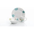 thumbnail image 4 of Gibson Home Retro Specks 12 Piece Fine Ceramic Dinnerware Set with Retro Blue Dots Decal, 4 of 5