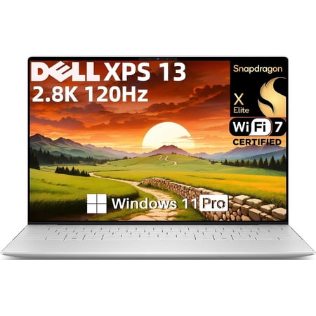 Dell XPS 13 9345 Ai Laptop, 13.4" 32GB LPDDR5X 1TB SSD, Snapdragon X Elite(X1E-80-100,12 Core Dual-Core 45 Tops), Qualcomm Adreno Graphics, Wi-Fi 7, Bluetooth 5.4, Windows 11 Pro