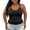 Black, variant on Women's Plus Size V Neck Ribbed Halter Tank Top, Sleeveless Cropped Fitted Cami for Summer, for Going Out, Layering or Casual Daily Wear (without Padding) Black XXXL